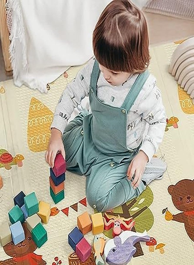 RIVUGJA Baby Folding Play Foam Playmat Crawling Mat, Reversible Play Mat for Infants Mat Waterproof Portable Kids Toddler Outdoor or Indoor Use Non Toxic (200cm x 150cm, 0.8cm Thickness) (Giraffe) - Image 3