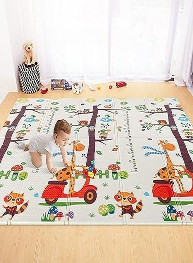 RIVUGJA Baby Folding Play Foam Playmat Crawling Mat, Reversible Play Mat for Infants Mat Waterproof Portable Kids Toddler Outdoor or Indoor Use Non Toxic (200cm x 150cm, 0.8cm Thickness) (Giraffe) - Image 5