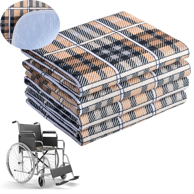 HUNAIGEE Chair Pads for Incontinence Washable Absorbent Seat Protector Pads for Adults Plaid Waterproof Incontinence Chair Underpads Reusable Pee Pads for Recliners 21X224Pack
