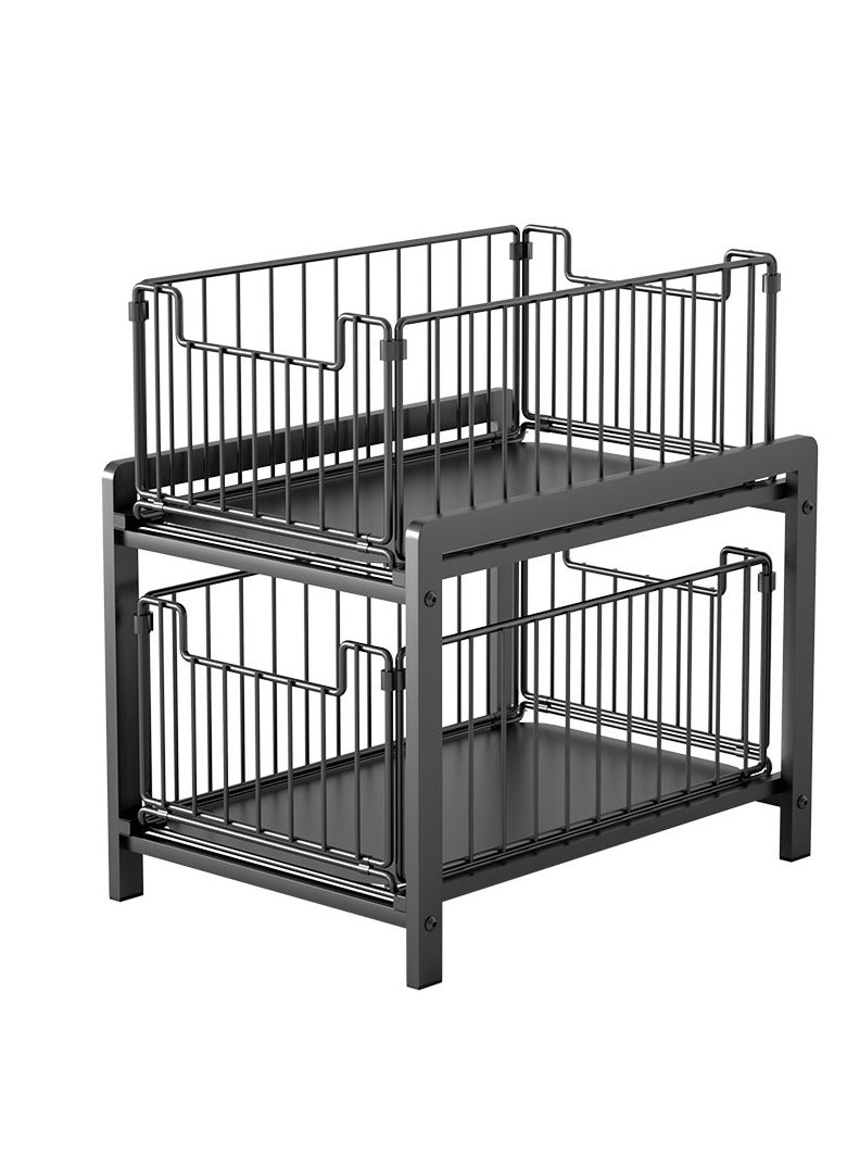 ميكسد متعددة الأغراض الصلب أعلى الجدول تخزين الرف مع انزلاق درج التخزين يمكن أن تكون مكدسة في سحب نوع الحوض السفلي الجرف . - Image 1