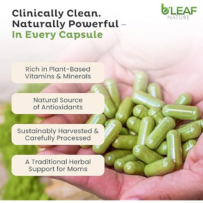 B'Leaf Nature Moringa Capsules Organic 1000mg — Pure Moringa Oleifera Leaf Powder Capsules for Energy & Immune Support | Non-GMO Gluten Free Vegan Superfood | 90 Veggie Capsules - Image 5