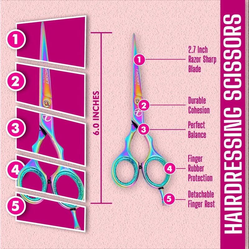 Tycon Instruments Tycon Hair Cutting Scissors Professional 6.5" â€“ Japanese Stainless Steel, 2.7" Razor Edge Blade Barber Scissors â€“ Ergonomic design - Precision Hair Scissors for Smooth Cutting - Salon & Personal Use - Image 2