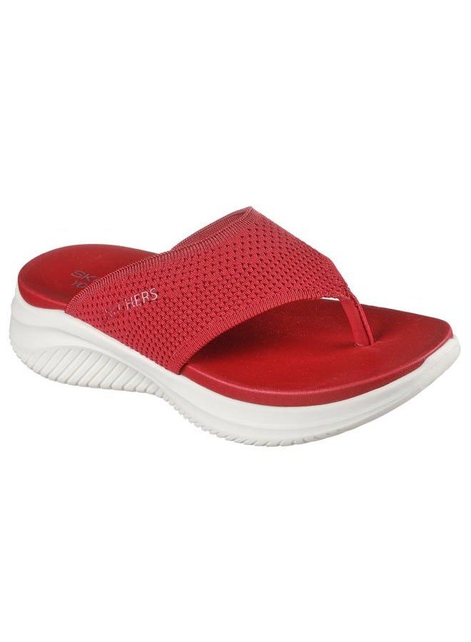 SKECHERS Women's Ultra Flex 3.0-Coastal Aura Flip-Flop, Red, 41 EU - Image 3