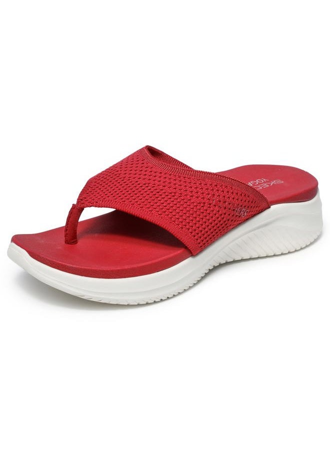 SKECHERS Women's Ultra Flex 3.0-Coastal Aura Flip-Flop, Red, 41 EU - Image 1