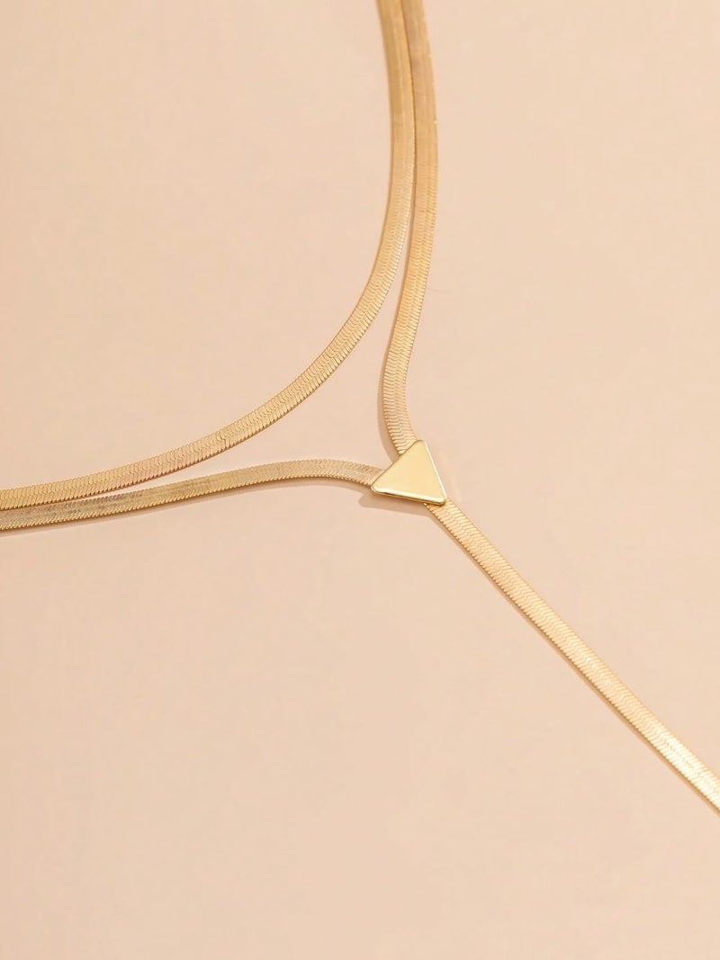 fabula Jewellery Gold Tone Snake Chain Multi Layer Lariat Style Party-wear Fashion Choker Necklace for Women & Girls Stylish Latest (NSSK94_Z) - Image 5