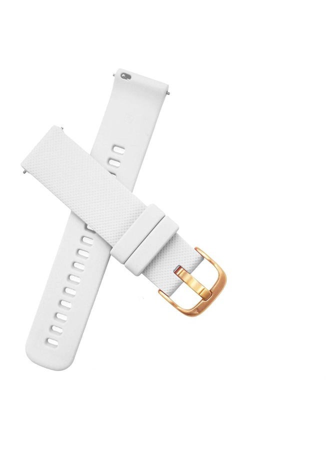 Abanen Silicone Watch Bands for Garmin Vivoactive 4S / Venu 2S / Venu 3S / Vivomove 3S, Soft Sport 18mm Quick Release Waterproof Replacement Wristband Strap for Garmin Forerunner 255s/265s (White) - Image 3