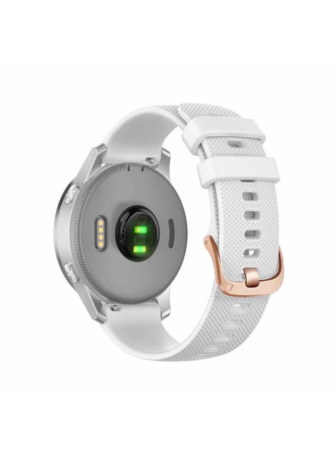 Abanen Silicone Watch Bands for Garmin Vivoactive 4S / Venu 2S / Venu 3S / Vivomove 3S, Soft Sport 18mm Quick Release Waterproof Replacement Wristband Strap for Garmin Forerunner 255s/265s (White) - Image 1