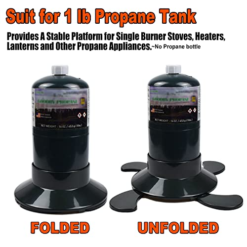RANDDER Propane Cylinder Base, 16oz/1lb Gas Cartridge ABS Plastic Base Bracket Gas Bottle Fixed Support, Foldable Gas Tank Base Replacement for Camping Hiking Outdoor - Image 4