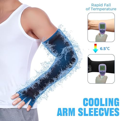 Massmot Hand Gloves for Sun Protection Arm Sleeves for Men Women, UV Sun Protection Arm Sleeves, Summer Cooling, Suitable for Cycling, Hiking, Fitness and Other Activities (Black) - Image 3