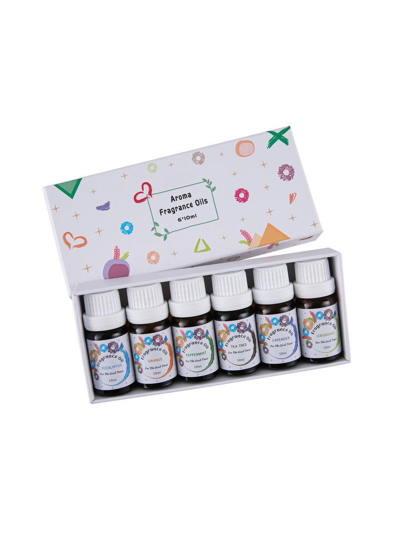 6-Pieces/Set,10ML Essential Oil For Air Humidifier,Flavors Aroma Diffuser Natural Plant Oil,Plant Fragrance Use For Air Fresh or Relieve Stress,6 Aroma - Image 1