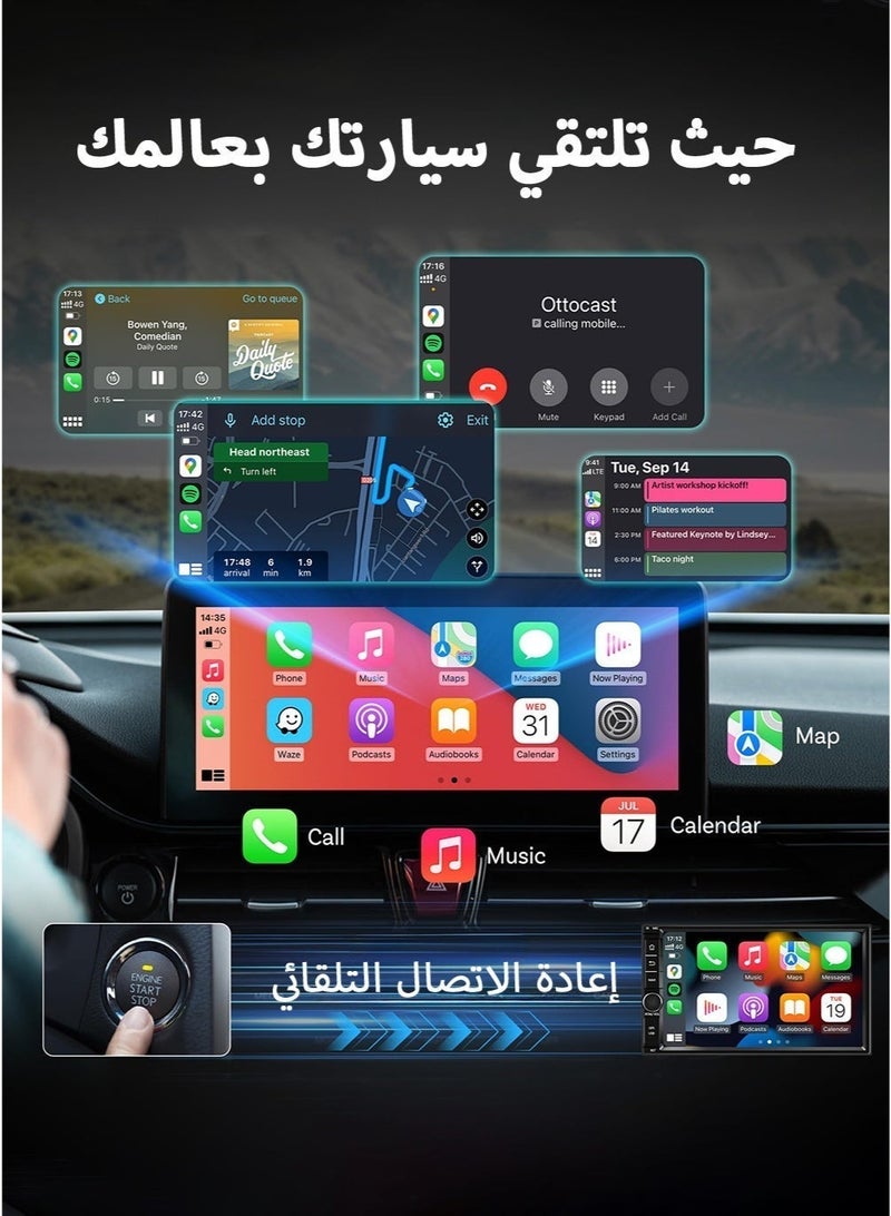 Ottocast Mini Wireless CarPlay Adapter for iPhone & Android Auto CarPlay Adapter 2-in-1 Convert Wired to Wireless Apple Car Play, Plug & Play, USB-C, 5GHz WiFi, Low Latency, Fits 98%+ OEM Wired CarPlay Cars - Image 5