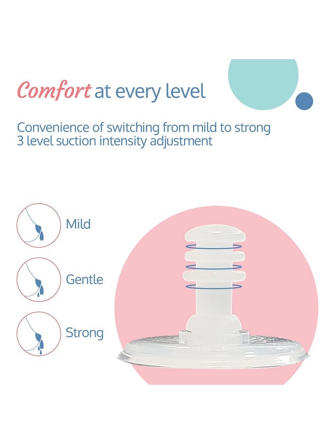 Luvlap مضخة ثدي يدوية مريحة، 3 مستويات لضبط الشفط، وسادة تدليك سيليكون سهلة ومقبض مريح، ناعمة ولطيفة، خالية من BPA - Image 3