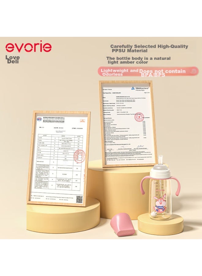Evorie Straw Bottle For 1-3 Years Old, Baby Ppsu, 12 Months And Above, 300ml Wide Mouth With Handle And Gravity Ball - Image 2