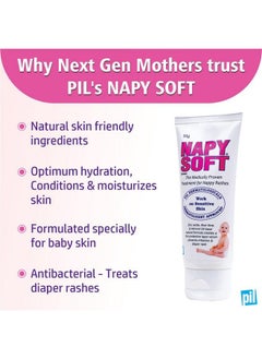 PIL Napy Soft Baby Nappy Cream With Aloe Verakokum Butter & Almond Oil ; Medically Proven Treatment To Prevent Diaper Rashes (Pack Of 2 Each 50G)  - Image 3