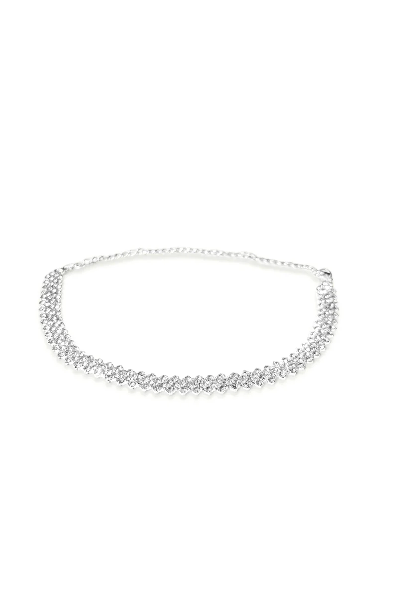 Hzmer Jewellery Crystal Embellished Choker Necklace