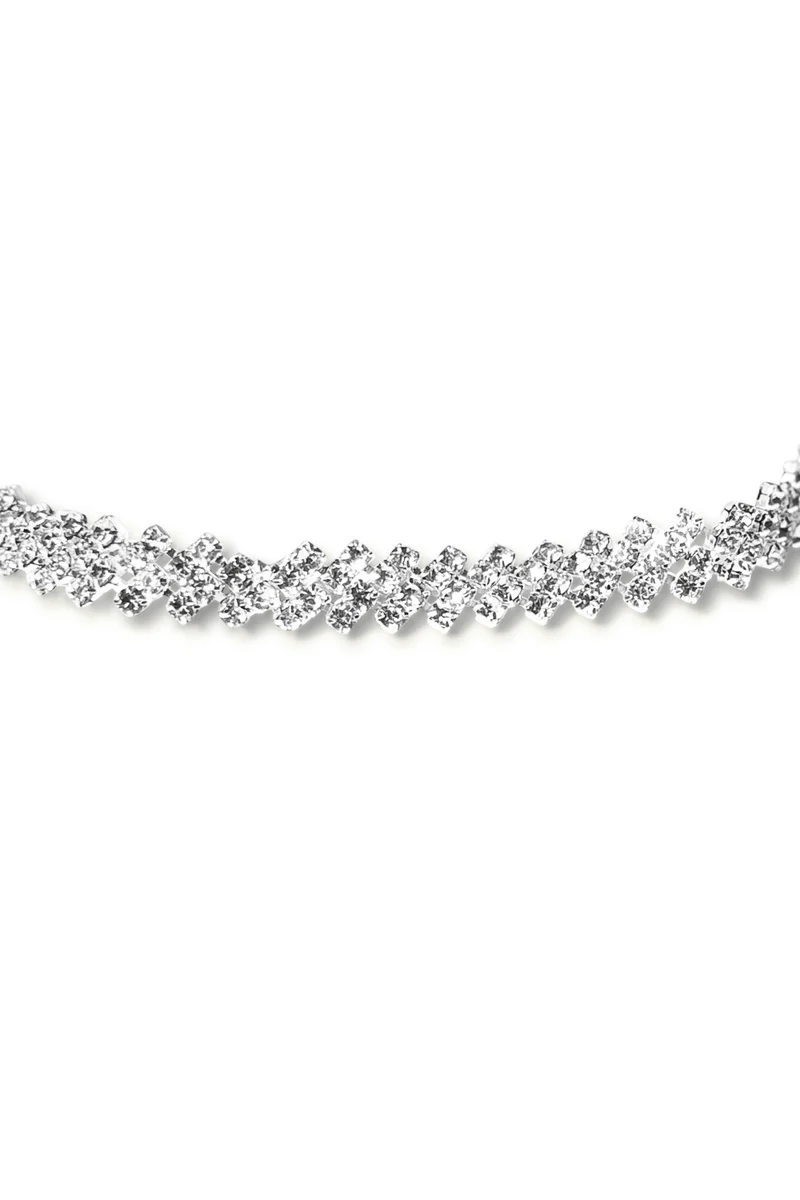 Hzmer Jewellery Crystal Embellished Choker Necklace