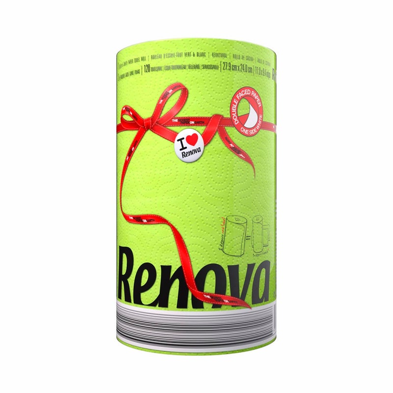 Renova Green Paper Towel Jumbo Roll 2 Ply 120 Highly Absorbent Sheets