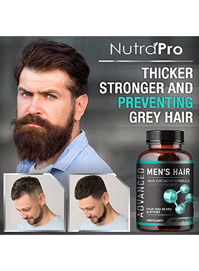 NutraPro Hair Growth Vitamins For Men Anti Hair Loss Pills. Regrow Hair & Beard Growth Supplement For Volumize Thicker Hair.Stop Hair Loss And Thinning Hair With Biotin & Saw Palmetto Hair Vitamins.120 Caps  - Image 3