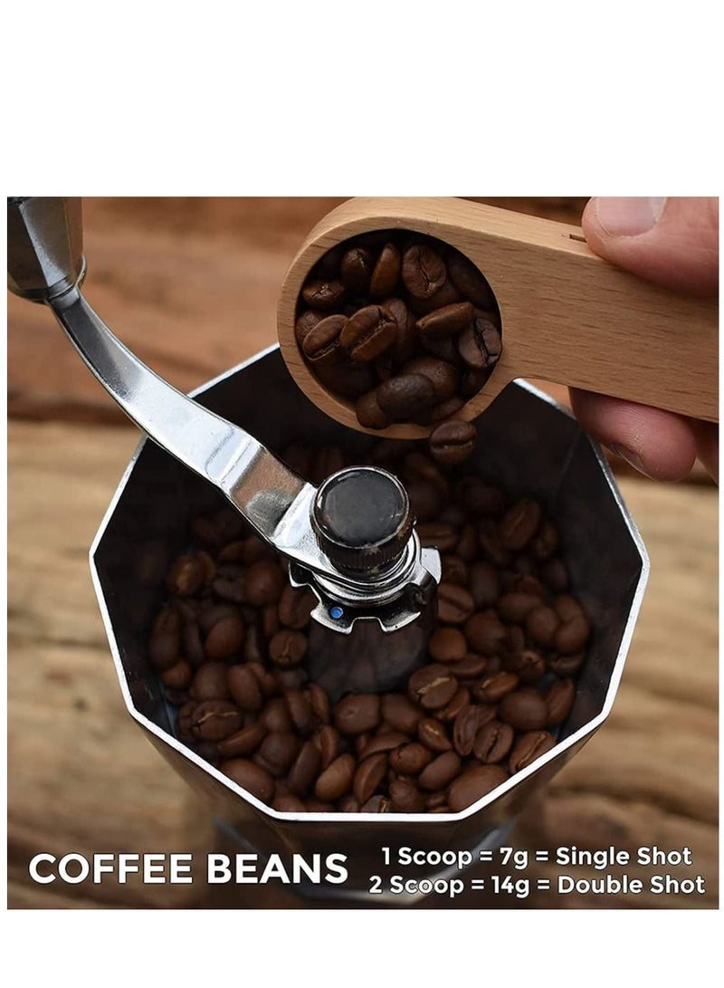 NIBEMINENT Wooden Coffee Scoop and Bag Clip, Measure Spoon 2-In-1 Bags Sealer Measuring for Beans, Espresso Coffee, Tea - Image 3