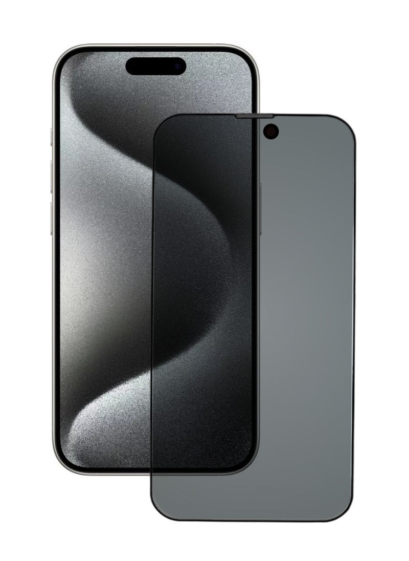 ACLIX Antistatic ESD Dustproof Premium Quality High Definition Anti-Spy Privacy Tempered Glass Screen Protector Designed For  iPhone 15 Pro - Image 1