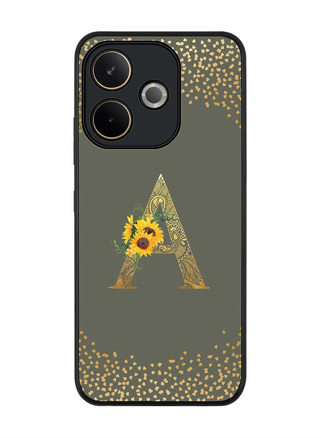 Stylizedd For Oppo A5 Pro 5G / A5 Pro 4G / 5G Case,Slim fit Camera Protection, Shockproof Thin Phone cover  - Custom Floral Monogram - A  (Olive Green ) - Image 1