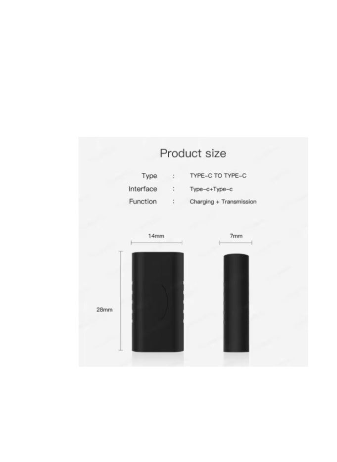 USB Type C Female to Female Adapter Portable USB-C Adapter for Charges and Data Type C Extension Cable Converter for Mobile Phones