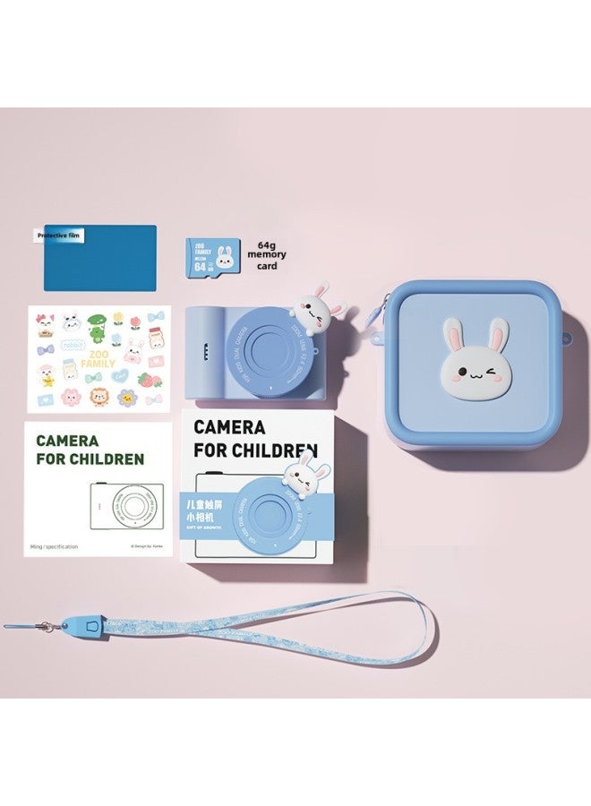 Generic GEEKPAPA Touch Screen Cartoon C5 Children's Camera Wifi Transmission Before And After 4800W 61 Holiday Gift-Body Color:C5 Blue Rabbit+64g+same Style Bag  - Image 1