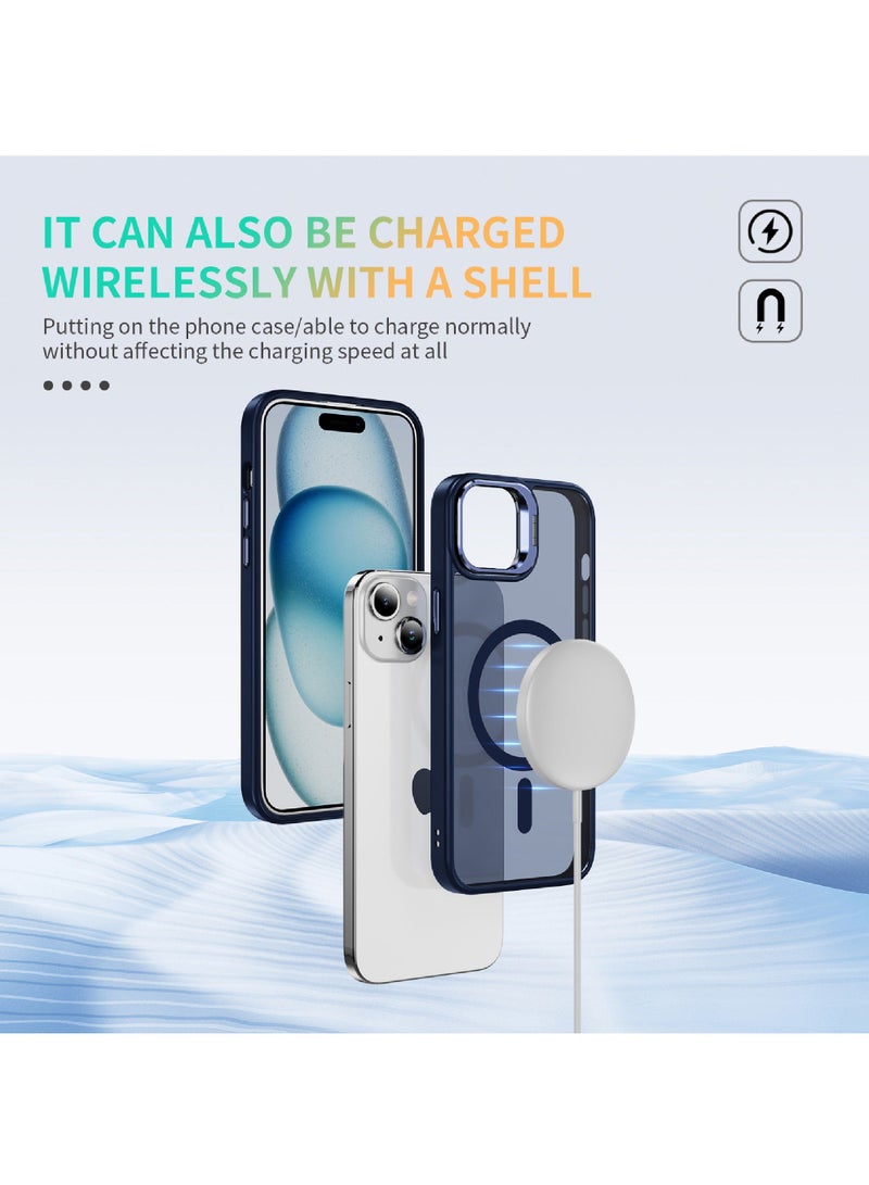 For iPhone 15 Case Compatible with MagSafe Military-Grade Protective Case Built-In Stash Stand Phone Case Scratch-Resistant Back Cover Classic Series  - Image 3