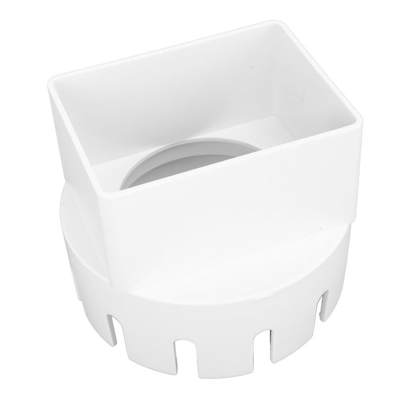 Rain Gutter Downspout Adapter 3x4 Inch PVC Square Rain Gutter to Drain Pipe Adapter for Outdoor White - Image 1