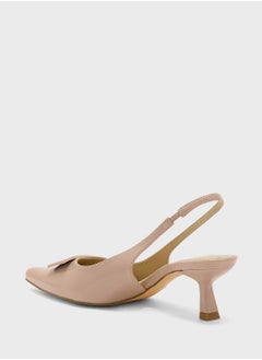 Truffle Pointy Sling Back Pump  - Image 3