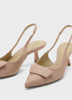 Truffle Pointy Sling Back Pump  - Image 4
