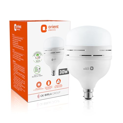 Orient Electric 30 W Emergency Inverter Rechargeable LED Bulb | Cool Day Light (6500K) | Energy Efficient | 4 Hour Battery Backup | Pack of 1 - Image 1
