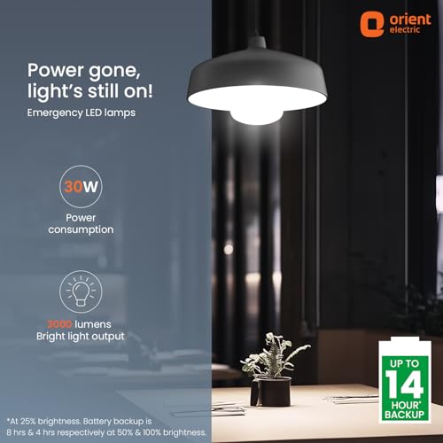 Orient Electric 30 W Emergency Inverter Rechargeable LED Bulb | Cool Day Light (6500K) | Energy Efficient | 4 Hour Battery Backup | Pack of 1 - Image 2