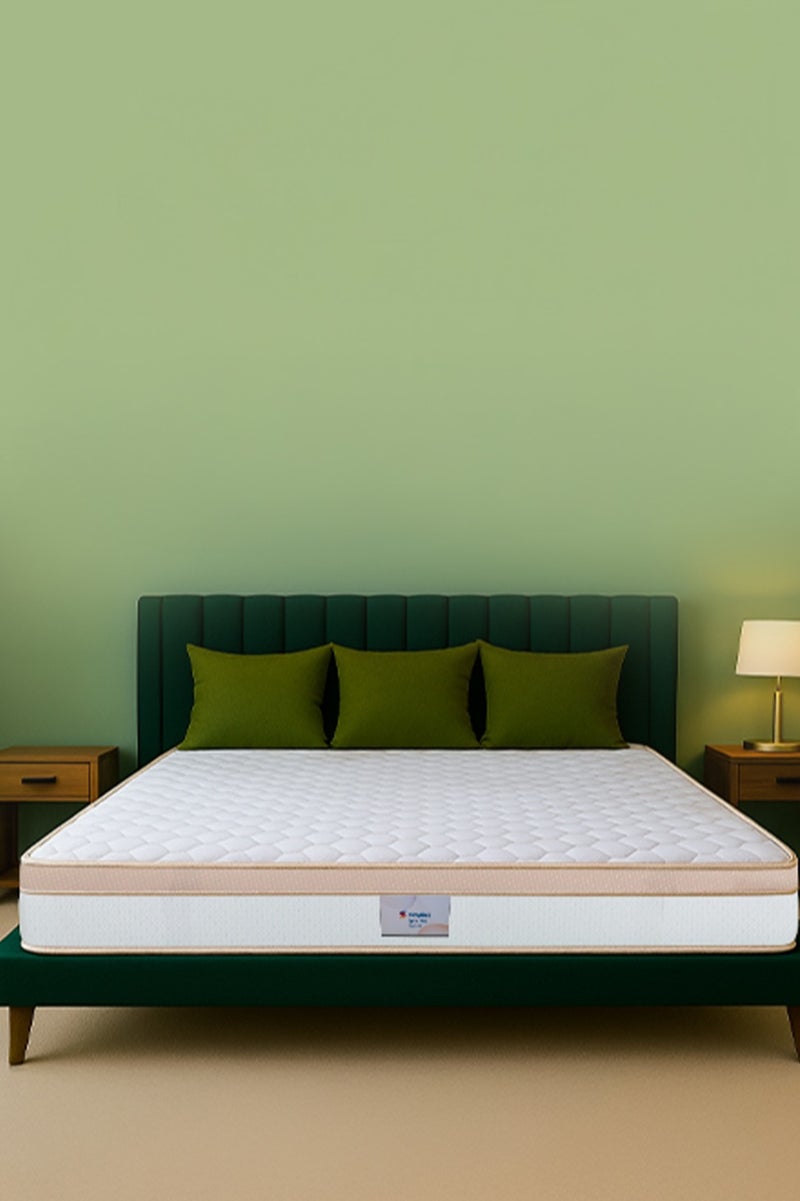 Sleepwell مرتبة سليب ويل سباين بلس العادية | فوم فيسكو معاد تشكيله | حجم سرير سوبر كينغ | زنبرك بونيل | تقنية نيم فريش | مرتبة مضادة للهبوط (200طول × 200عرض × 20ارتفاع سم) - Image 1