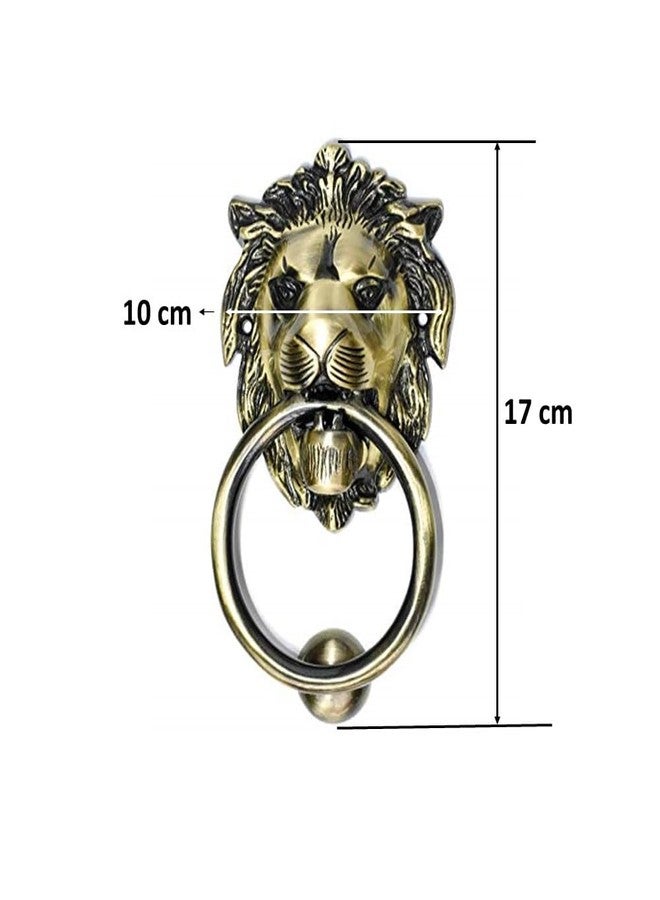 RAB Door Knocker Crafted Design Heavy Brass Antique Finish, Lion Shape Door Knocker for Main Door (Code:- Knocker Lion, Finish- Antique Brass, Size- Big, Pack of 1) - Image 4