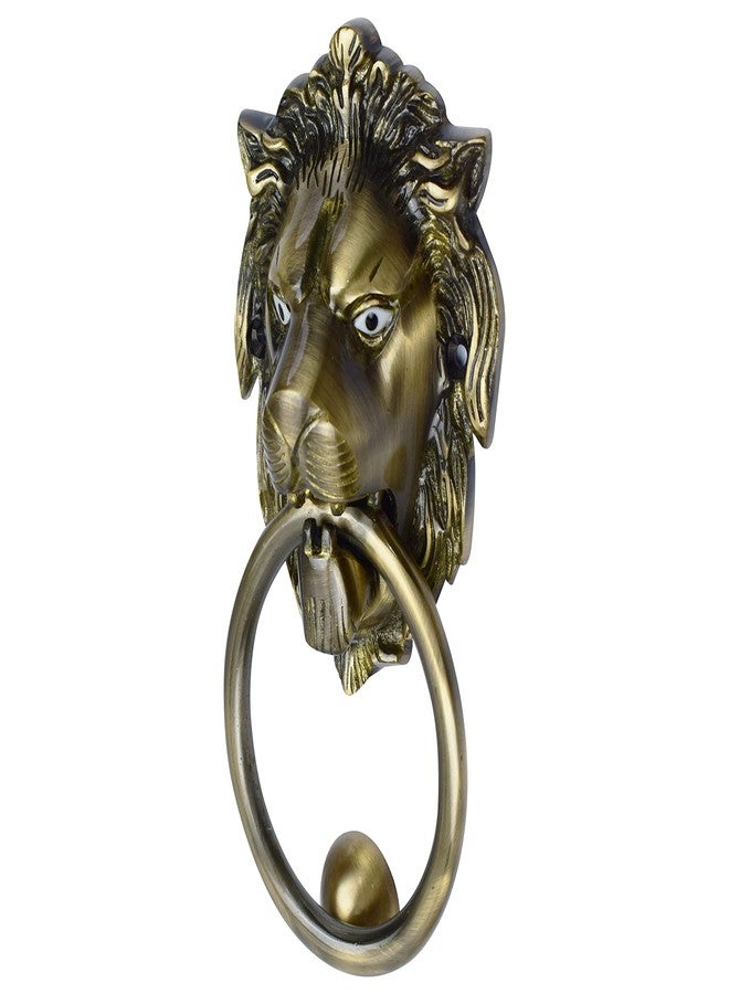 RAB Door Knocker Crafted Design Heavy Brass Antique Finish, Lion Shape Door Knocker for Main Door (Code:- Knocker Lion, Finish- Antique Brass, Size- Big, Pack of 1) - Image 2