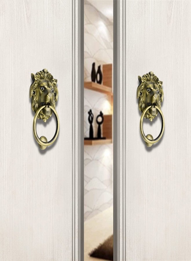RAB Door Knocker Crafted Design Heavy Brass Antique Finish, Lion Shape Door Knocker for Main Door (Code:- Knocker Lion, Finish- Antique Brass, Size- Big, Pack of 1) - Image 5