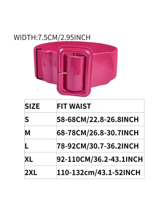 Goolsky Rectangle Pin Buckle Wide Belt Women's Vintage Versatile Elastic Waistband Casual Daily Dress Coat Decoration Girdle - Image 3