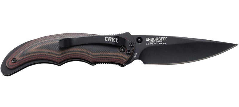 CRKT سكين جيب قابل للطي CRKT Endorser EDC: فتح مساعد للاستخدام اليومي، شفرة سوداء، زر إبهام، قفل بطانة، مقبض G10 ثنائي اللون، مشبك جيب 1105K - Image 3