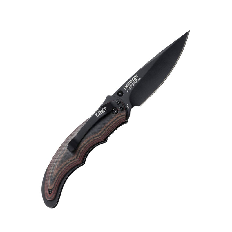 CRKT سكين جيب قابل للطي CRKT Endorser EDC: فتح مساعد للاستخدام اليومي، شفرة سوداء، زر إبهام، قفل بطانة، مقبض G10 ثنائي اللون، مشبك جيب 1105K - Image 2