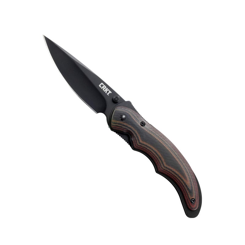 CRKT سكين جيب قابل للطي CRKT Endorser EDC: فتح مساعد للاستخدام اليومي، شفرة سوداء، زر إبهام، قفل بطانة، مقبض G10 ثنائي اللون، مشبك جيب 1105K - Image 1
