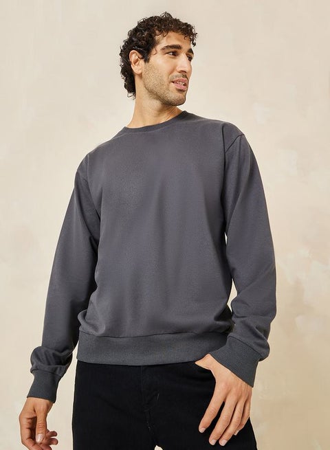 Relaxed Fit Cotton Terry Sweatshirt