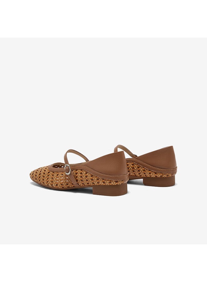 Bata Endless Holiday Woven Mary Jane Breathable Low-Cut Women'S Shoes Brown Awv37Bq5 38 - Image 5