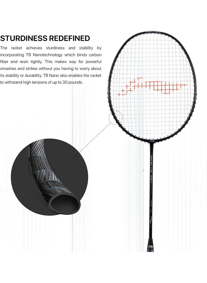 Li-Ning - Wind Lite Stealth Carbon Fibre Strung Badminton Racket With Free Full Cover (Powered By Windstorm) - Image 1