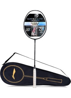 Wind Lite Stealth Carbon Fibre Strung Badminton Racket With Free Full Cover (Powered By Windstorm)