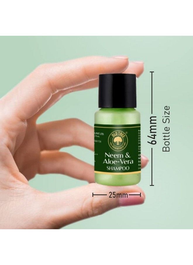 Old Tree - Neem & Aloevera Hair Shampoo Toiletries Kit 20Ml (Set Of 100 Pcs) ; Travel Size Small Shampoo Kit For Travelling Hotel Room Guest House ; Hotel Amenities And Accessories - Image 1