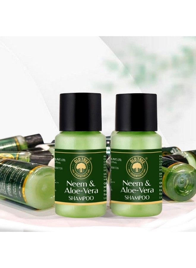Old Tree - Neem & Aloevera Hair Shampoo Toiletries Kit 20Ml (Set Of 100 Pcs) ; Travel Size Small Shampoo Kit For Travelling Hotel Room Guest House ; Hotel Amenities And Accessories - Image 1