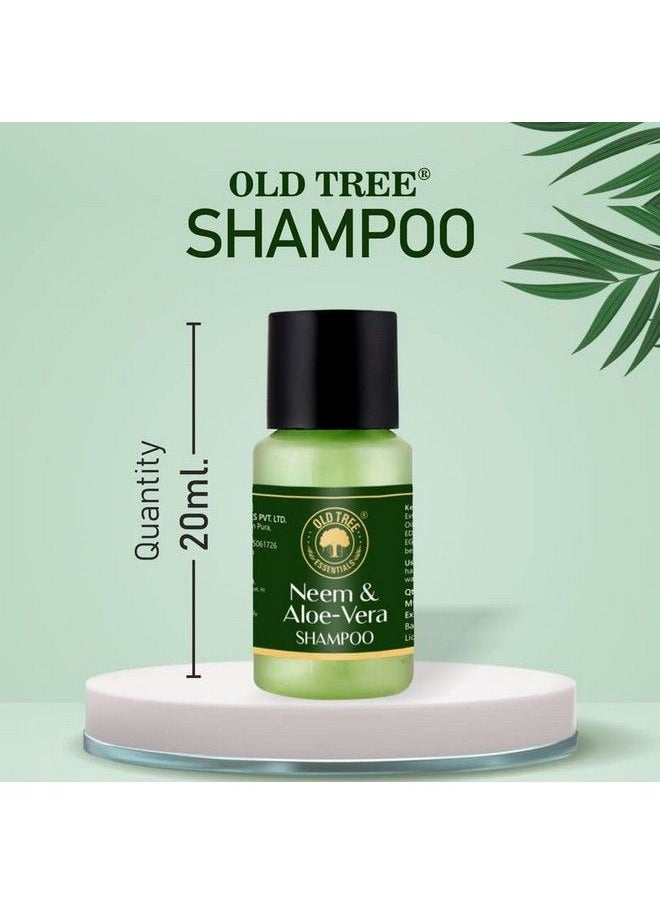 Old Tree - Neem & Aloevera Hair Shampoo Toiletries Kit 20Ml (Set Of 100 Pcs) ; Travel Size Small Shampoo Kit For Travelling Hotel Room Guest House ; Hotel Amenities And Accessories - Image 1