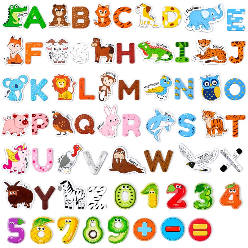 JoyCat Wooden Kids Magnets 26 Cute Animals Alphabet Uppercase Letters and 09 Numbers Fridge Magnets for Toddlers Fun Educational Spelling Learning Gift for Toddlers Kids - Image 2