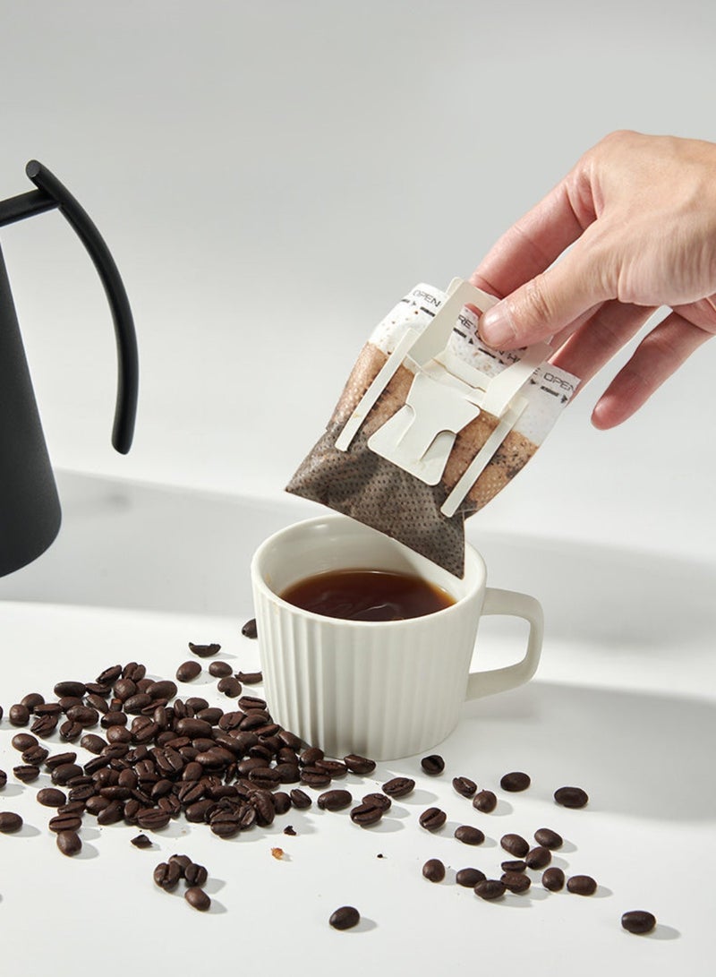 100pcs ورقة تصفية القهوة المحمولة معلقة الأذن قطرة حقيبة القهوة واحدة تخدم تصفية القهوة قطرة القابلة للتصرف مثالية للسفر والتخييم والمنزل والمكتب - Image 5